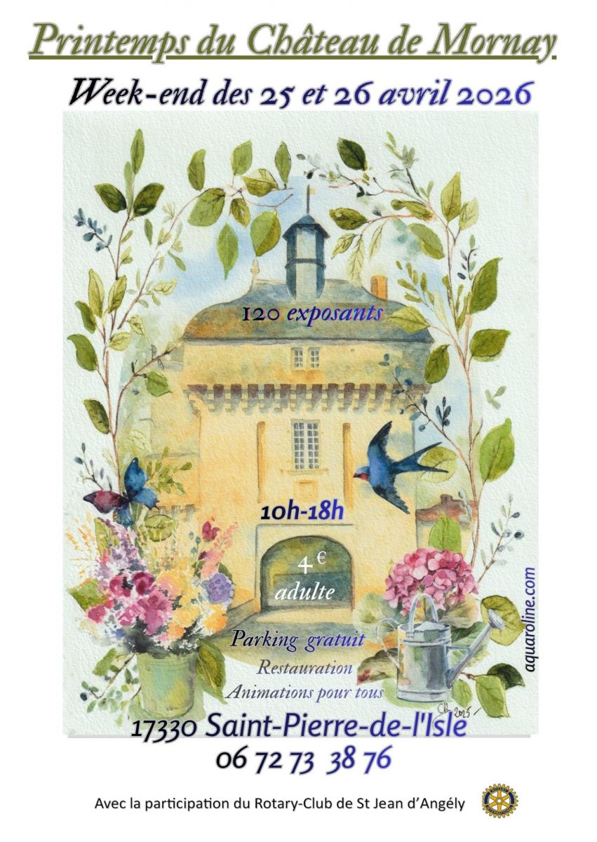 Lire la suite à propos de l’article Printemps de Mornay 17 du 25 au 26 Avril 2026 de 10h a 18h
